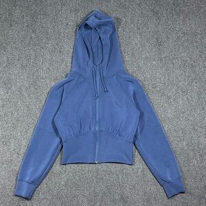 NUX Blue Crop Jacket Soft Stretch Size Medium